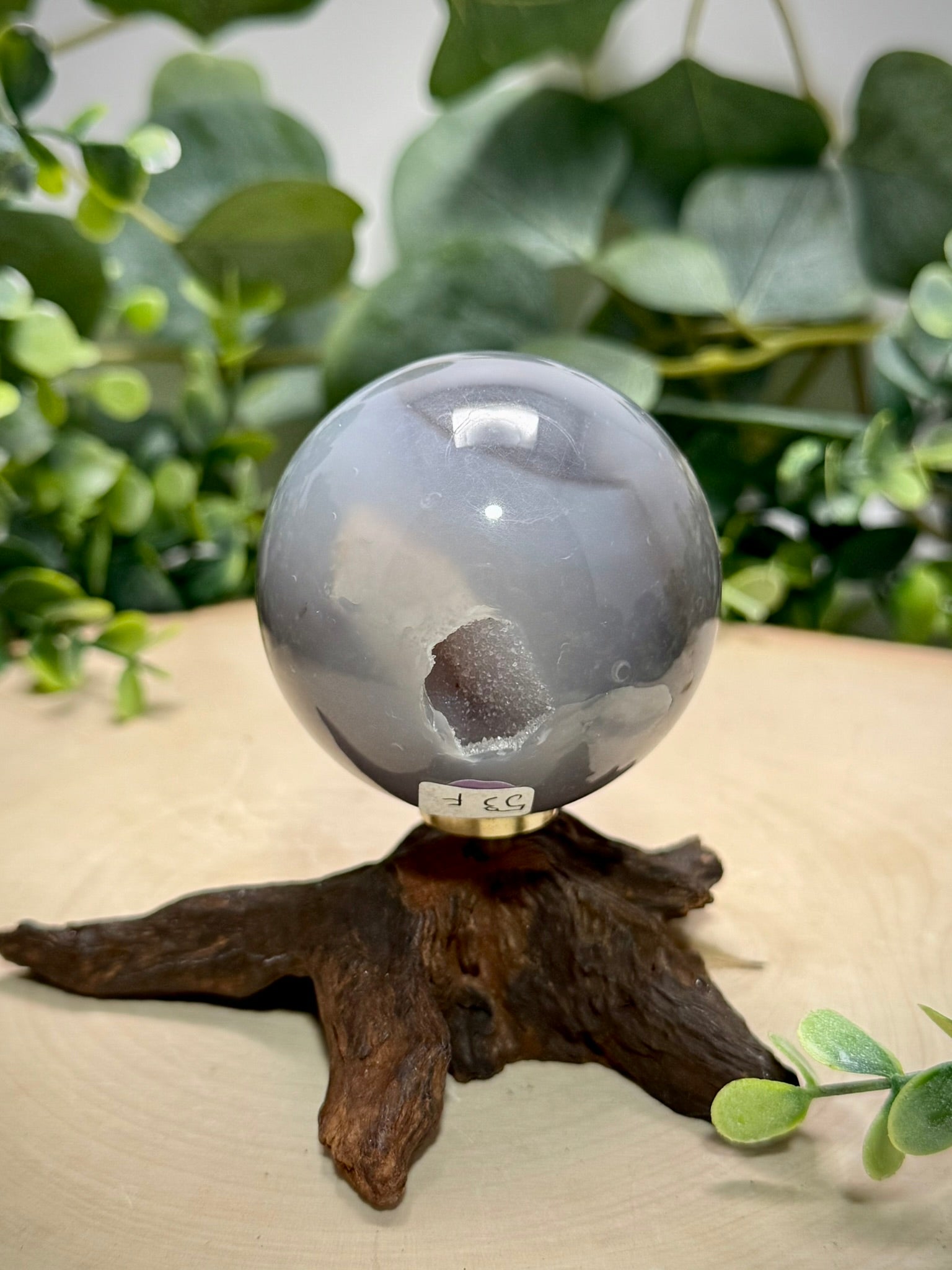 Black Flower Agate Spheres