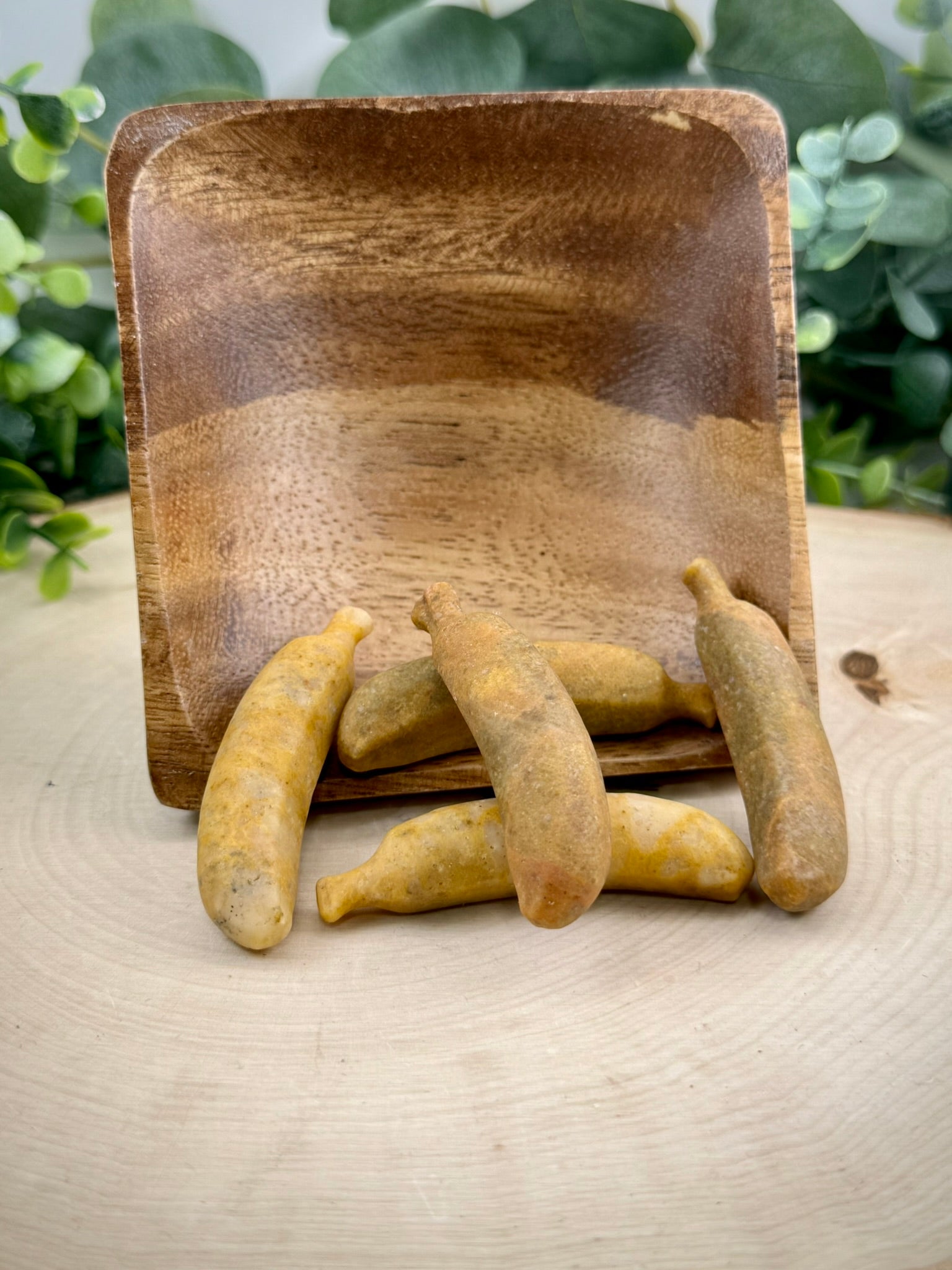 Jade Banana Carving | Natural Stone Food Fruit Figurine