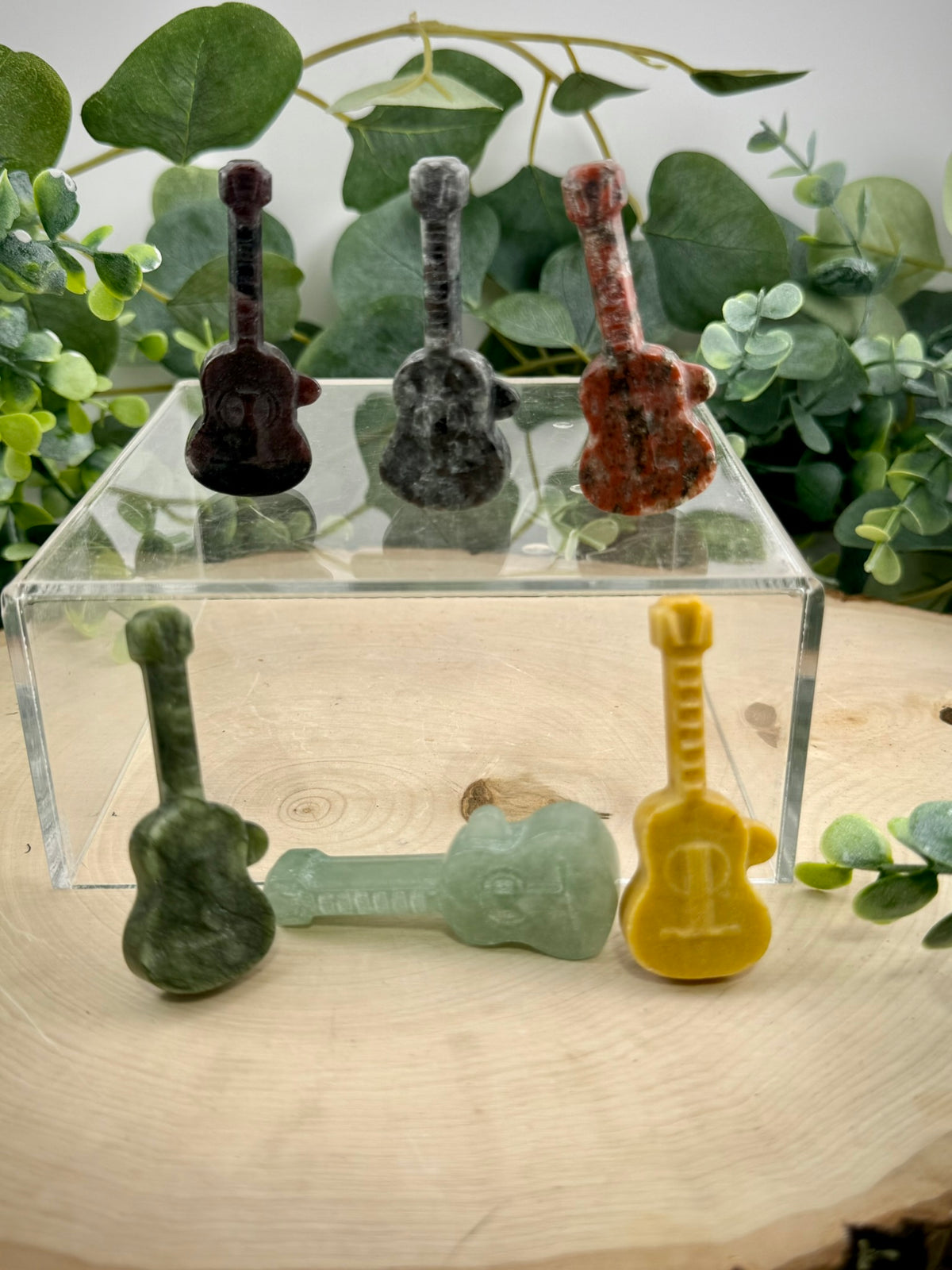 Intuitively Chosen Crystal Guitar Carving | Assorted Stone Music Lover Collectible - Still Water Crystals