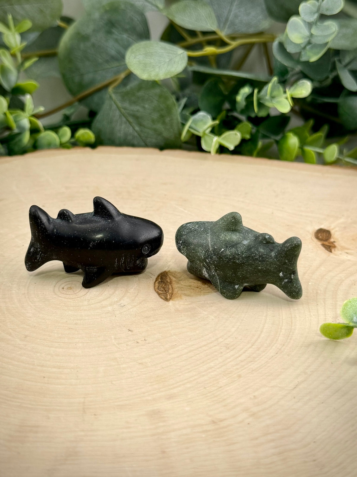 Natural Stone Shark Figurine | Ocean-Inspired Carved Collectible - Still Water Crystals