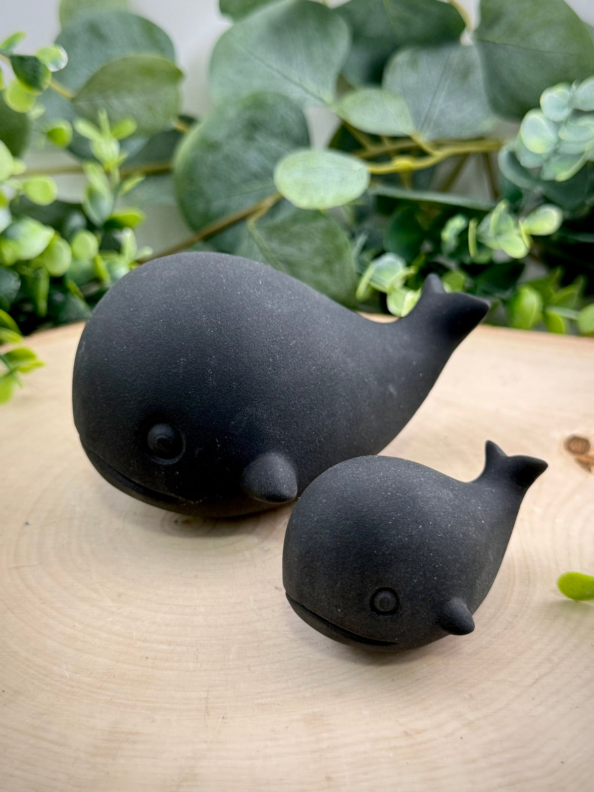 Matte Obsidian Whale Carving | Natural Volcanic Stone Whale Figurine - Still Water Crystals