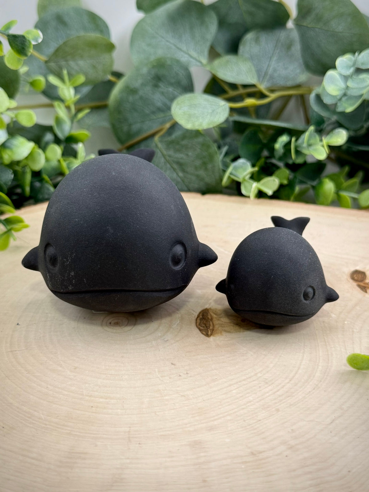 Matte Obsidian Whale Carving | Natural Volcanic Stone Whale Figurine - Still Water Crystals