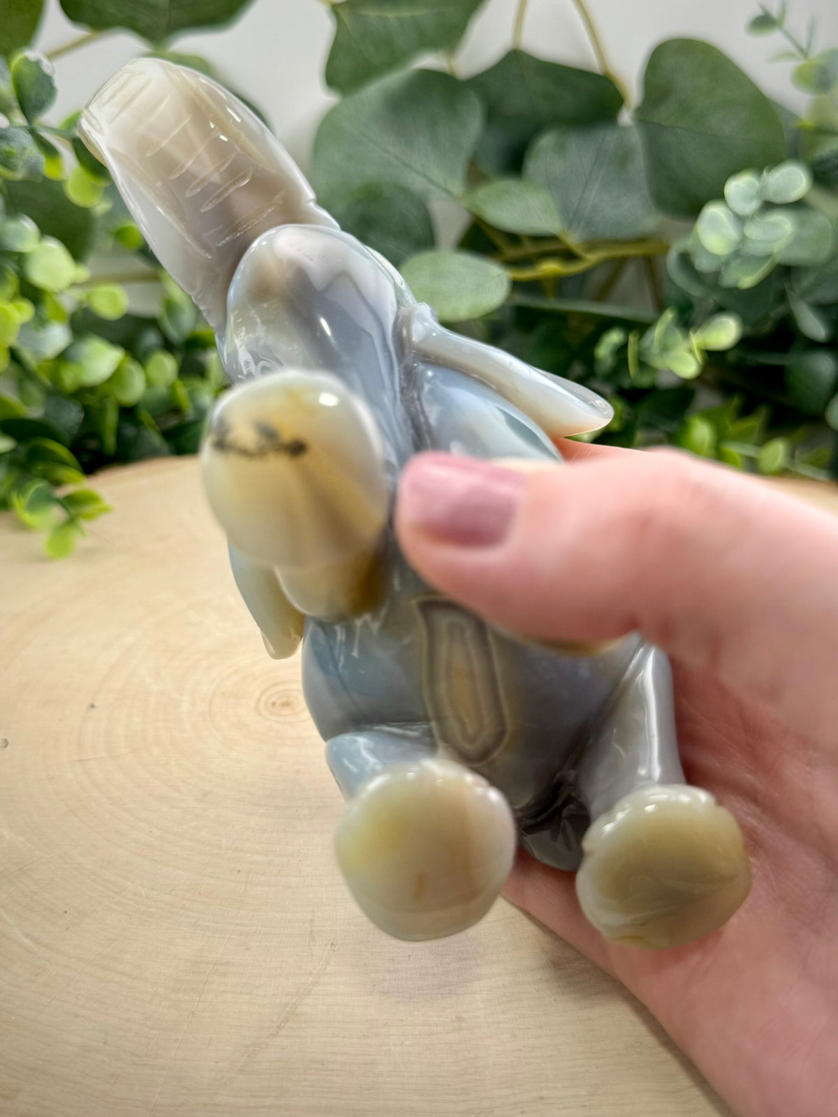 Agate Elephant Carving | Large Natural Stone Elephant Statement - Still Water Crystals