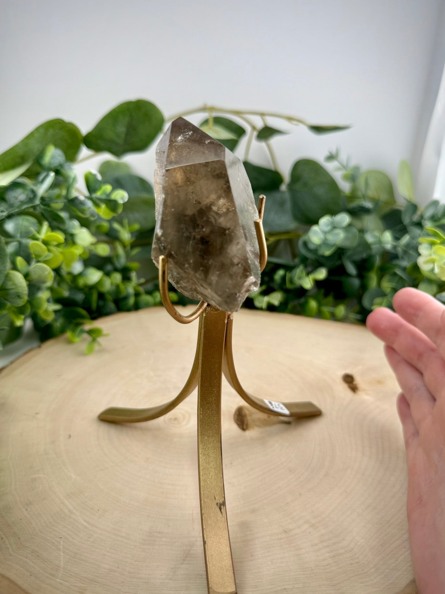 Brazilian Included Quartz Stationary Display Statements | Half Polished Half Raw Crystal with Stand