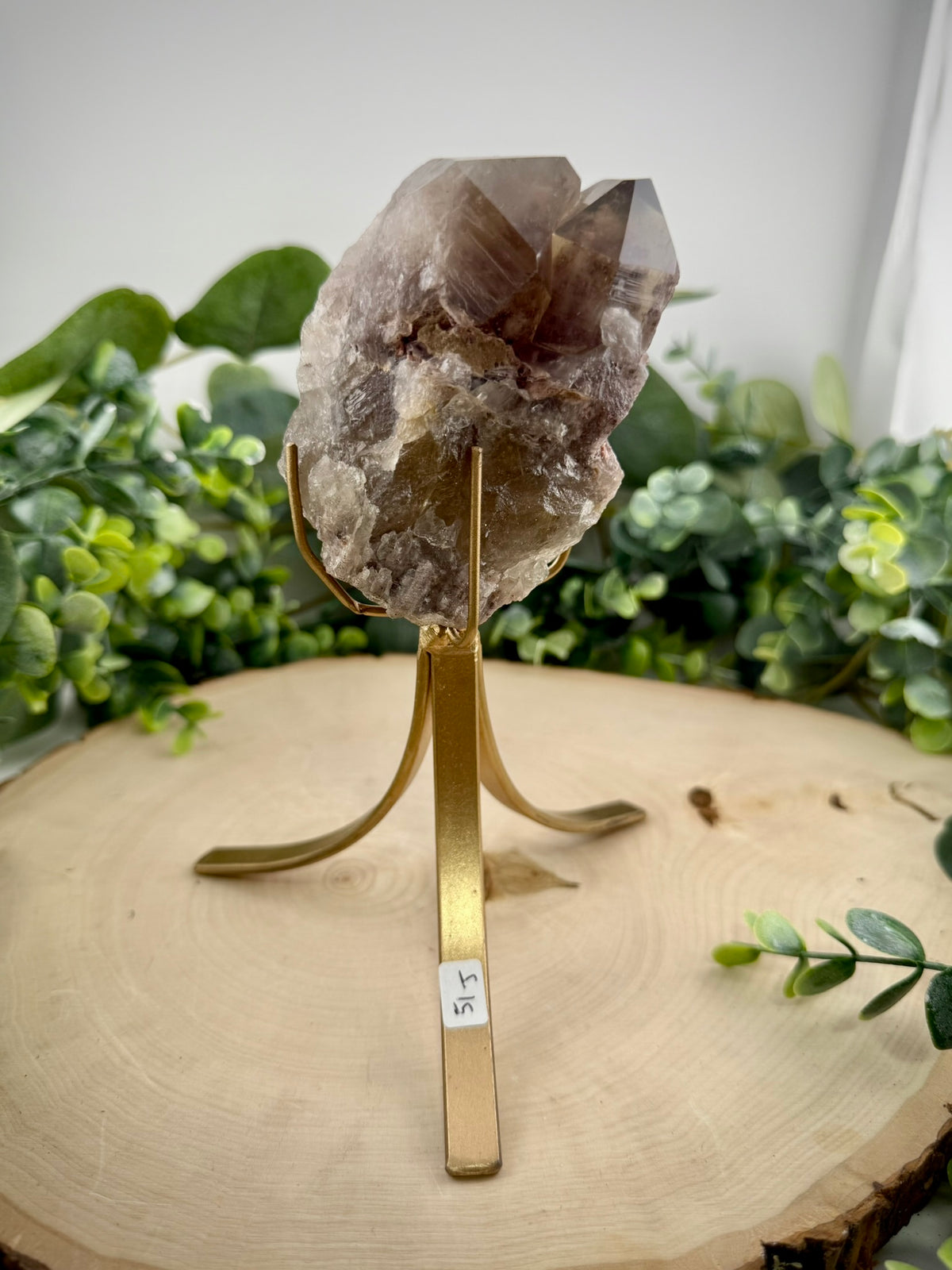 Brazilian Included Quartz Stationary Display Statements | Half Polished Half Raw Crystal with Stand - Still Water Crystals