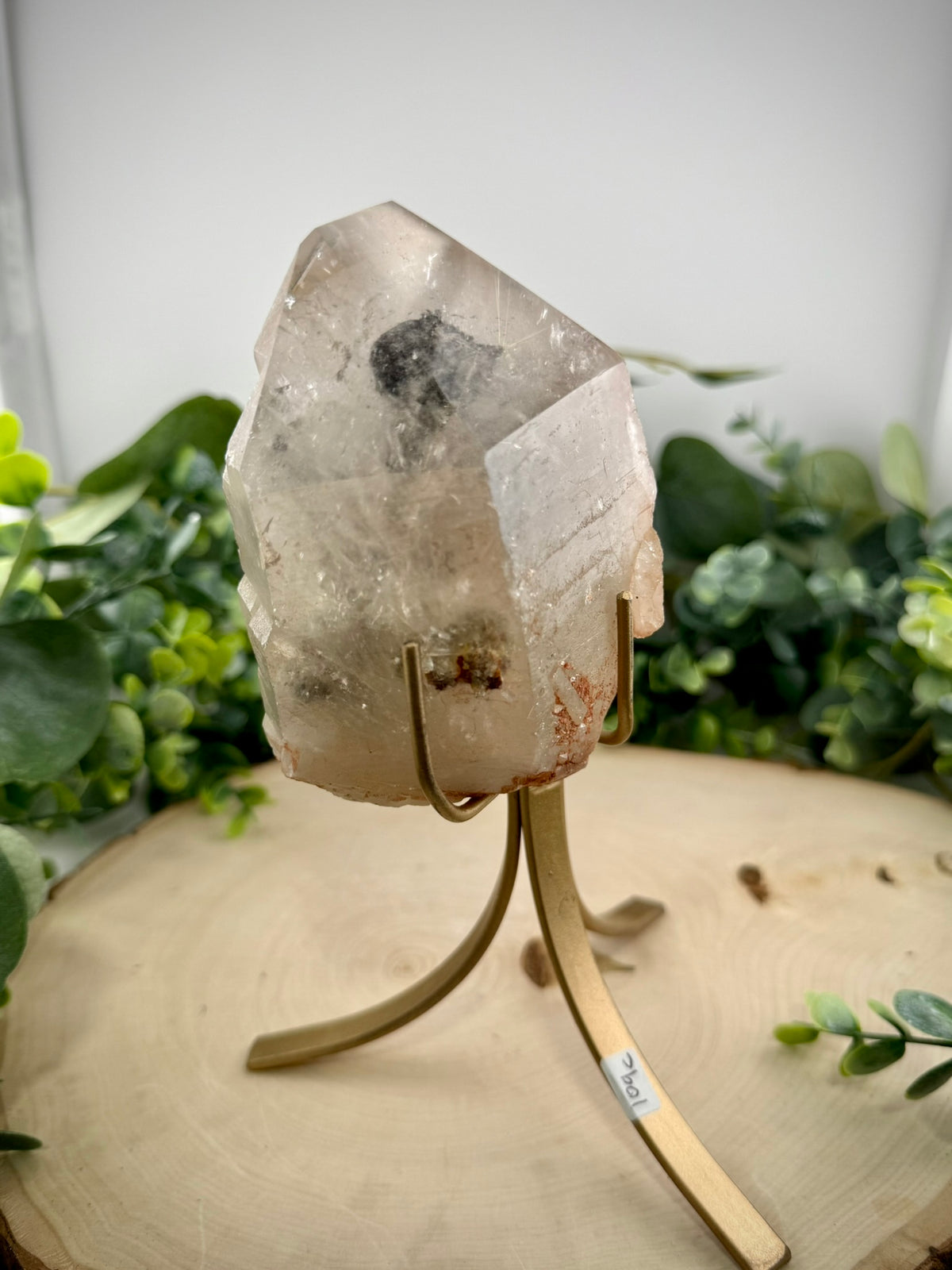 Brazilian Gold Rutilated Quartz | Raw &amp; Polished Crystal with Custom Stand - Still Water Crystals