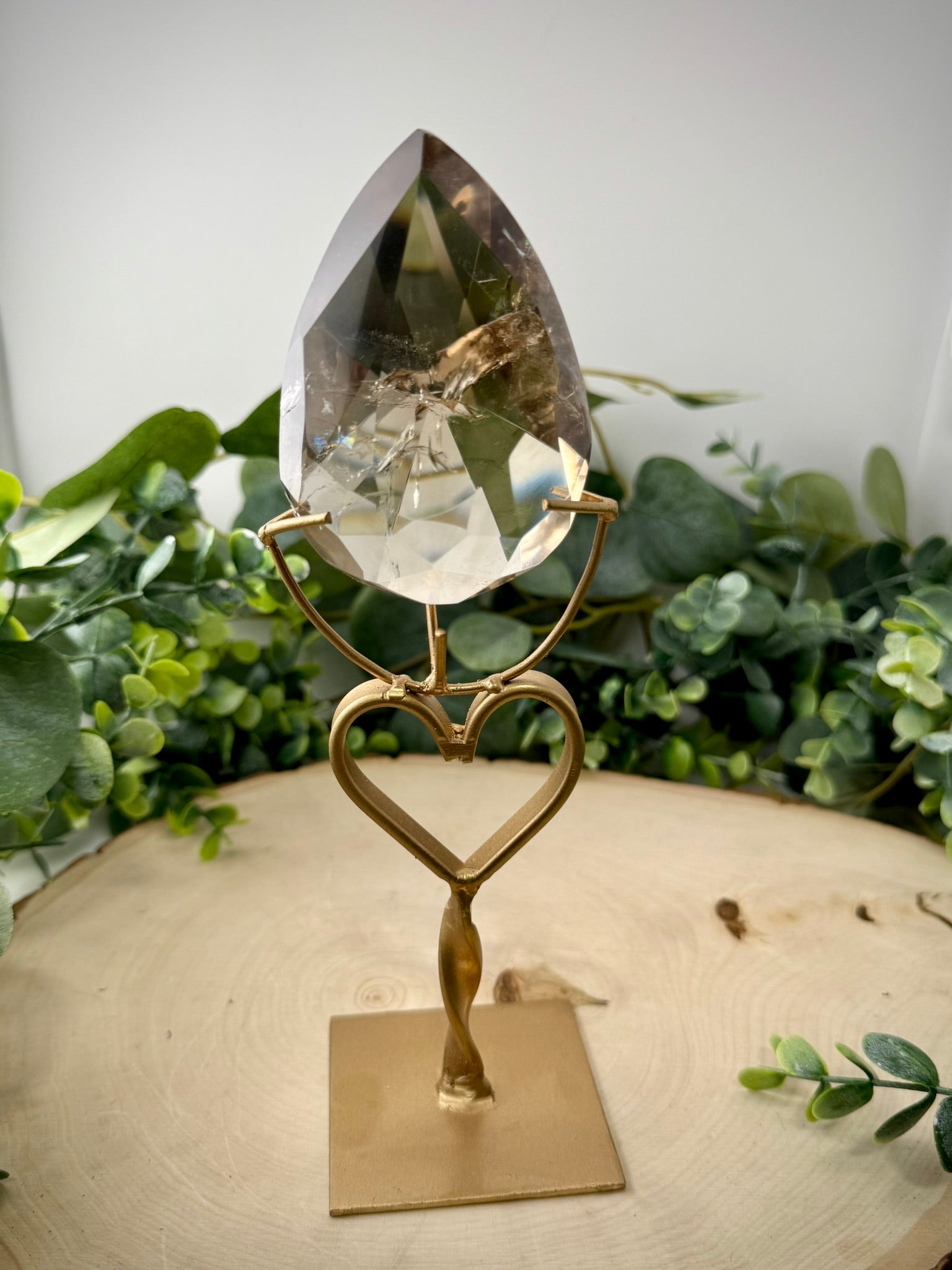 Faceted Lemurian Quartz from Brazil | Natural Crystal Display Specimen