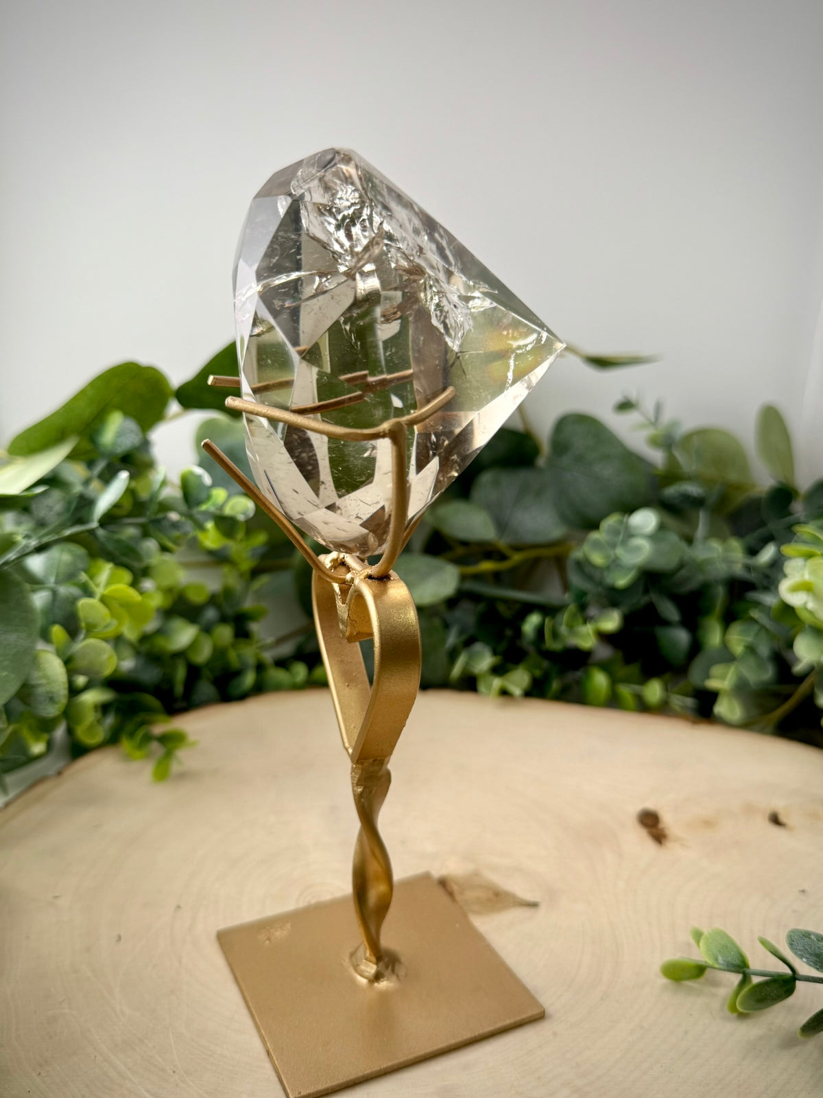 Faceted Lemurian Quartz from Brazil | Natural Crystal Display Specimen - Still Water Crystals