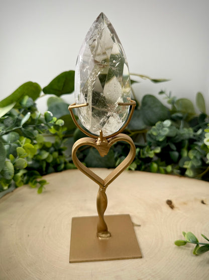 Faceted Lemurian Quartz from Brazil | Natural Crystal Display Specimen