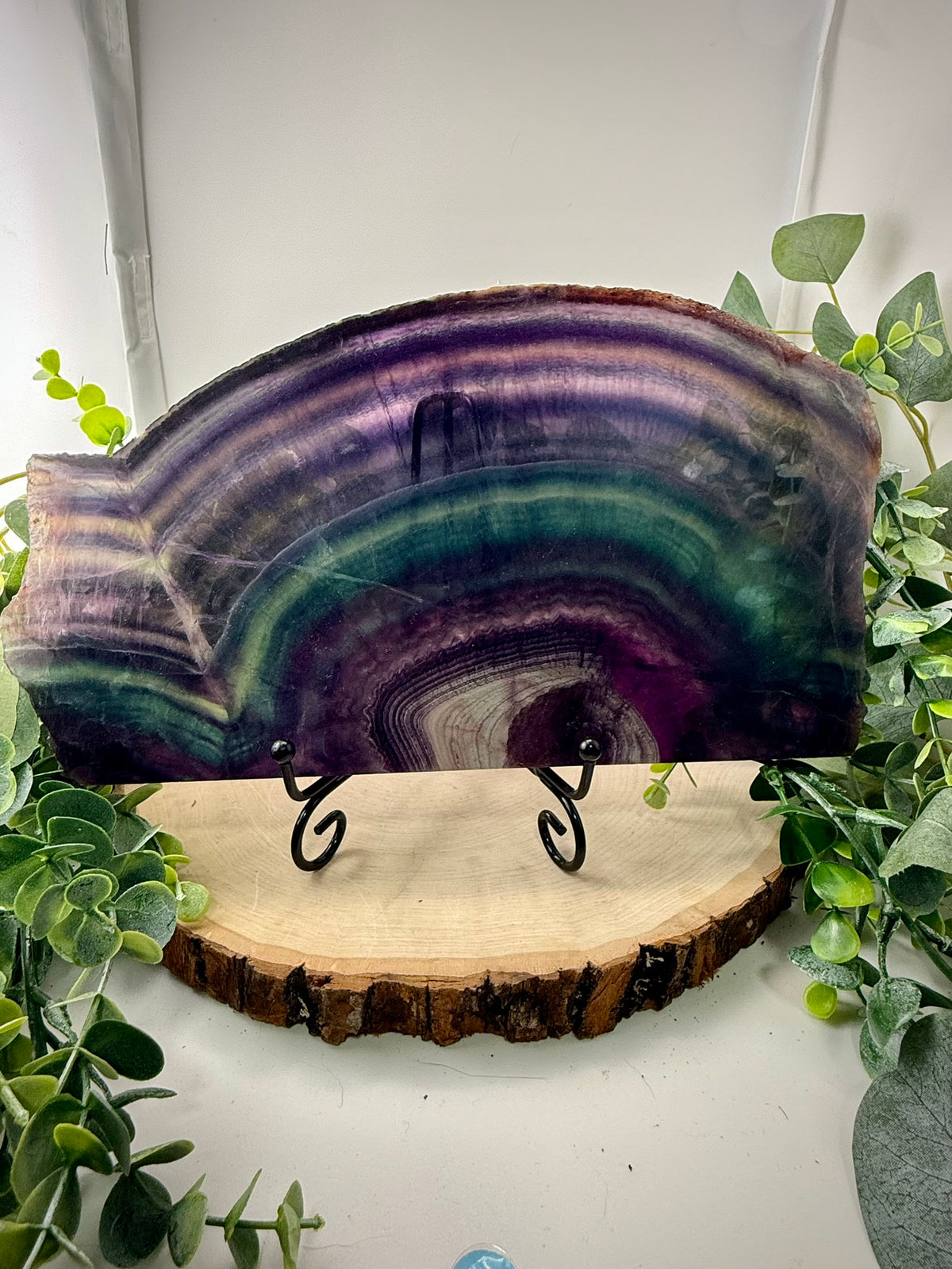 Rainbow Fluorite Slab | Natural Polished Fluorite Display Stone - Still Water Crystals