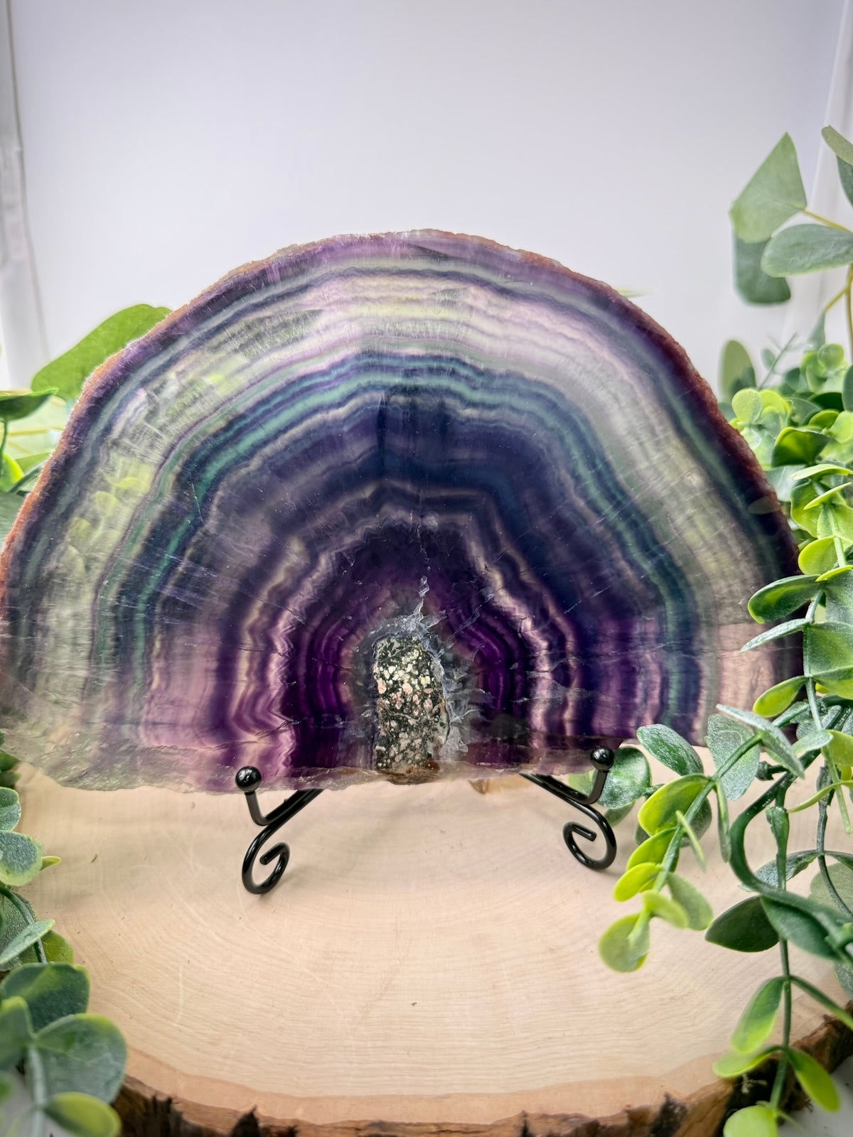 Rainbow Fluorite Slab | Natural Polished Fluorite Display Stone - Still Water Crystals