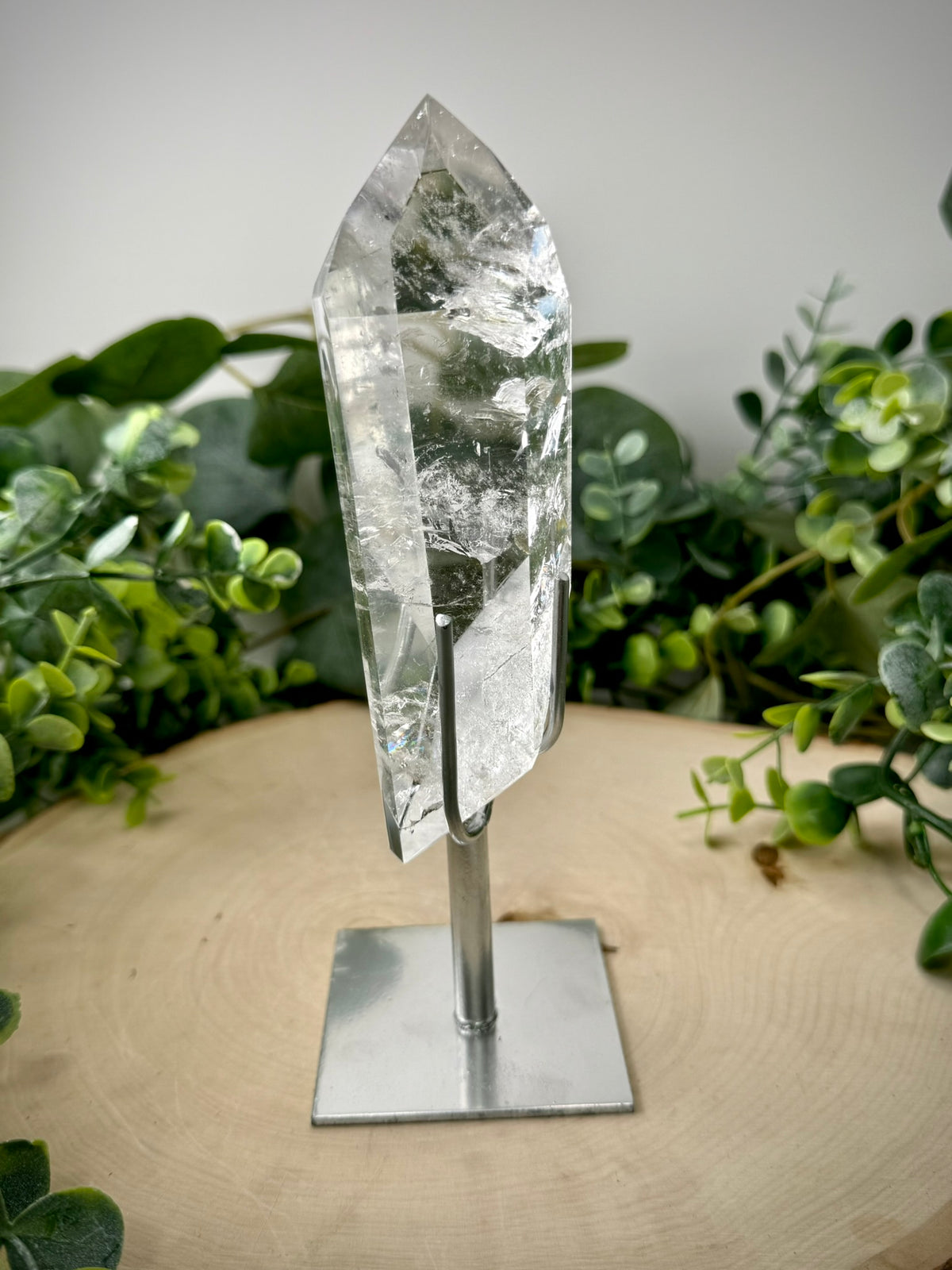 Brazilian Polished Lemurian Quartz | Natural Crystal with Custom Display Stand - Still Water Crystals