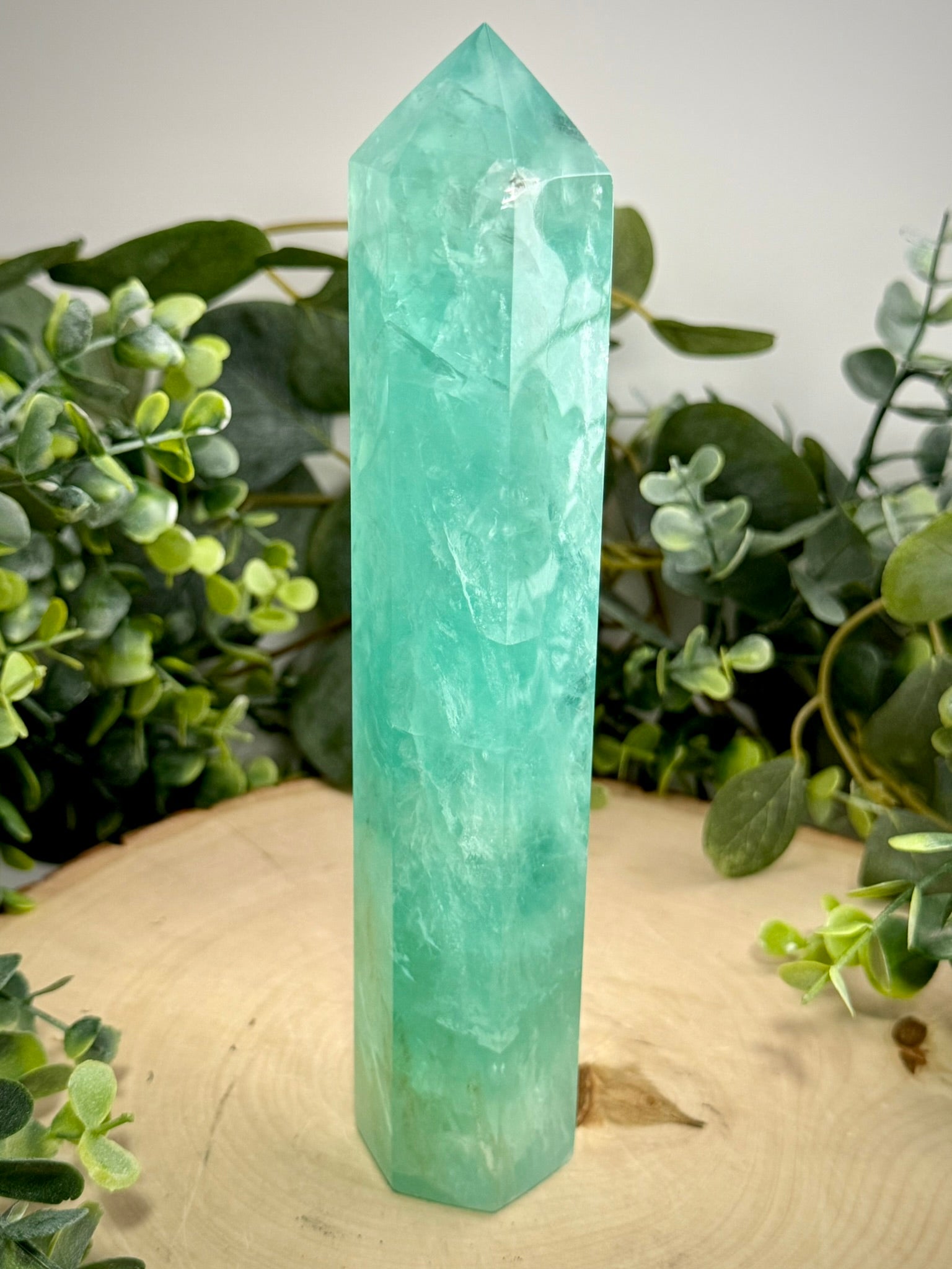 Baja Blast Fluorite Tower | Natural Green Fluorite Crystal Point