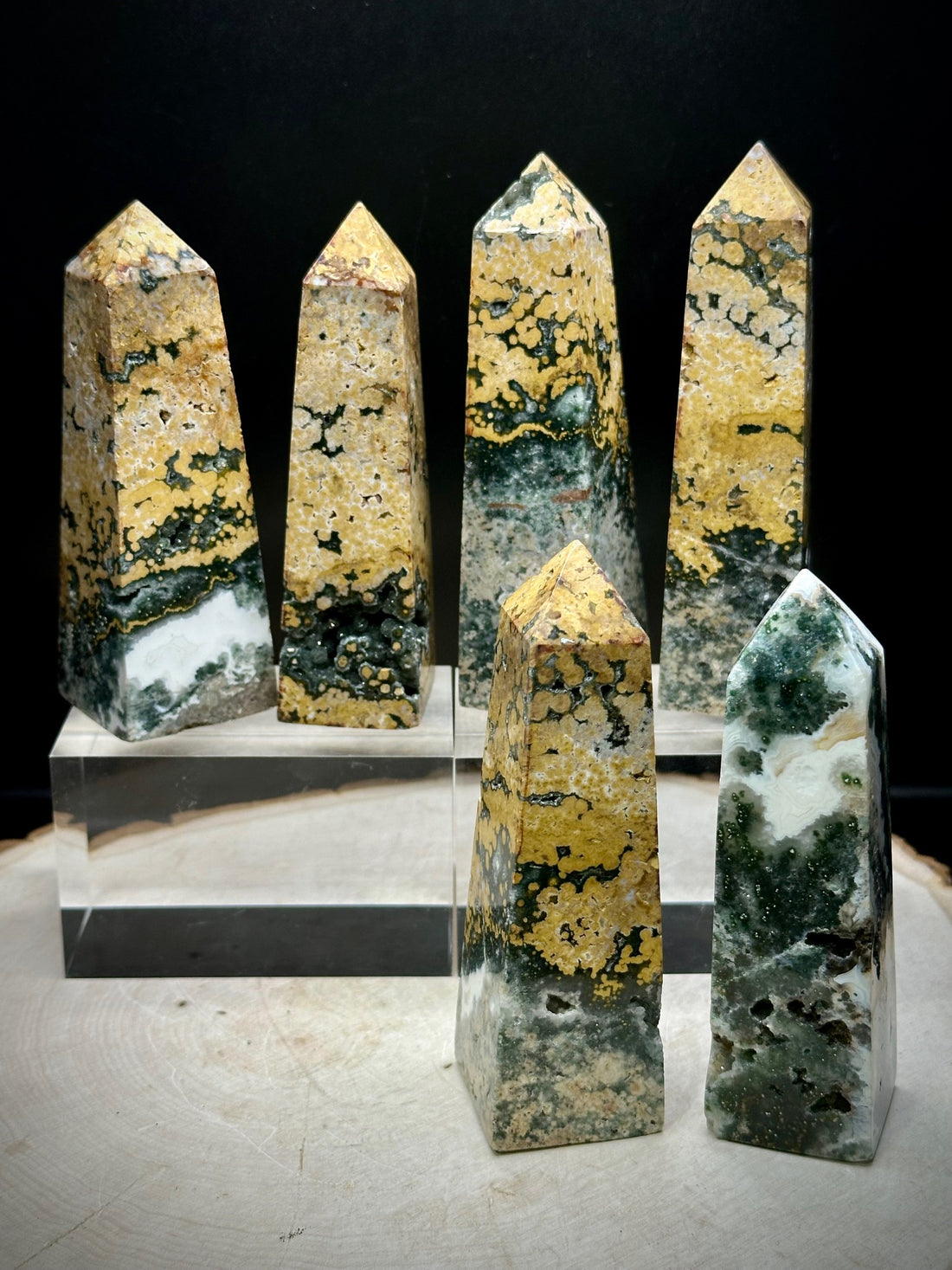 Indonesian Ocean Jasper Towers (frog egg jasper)