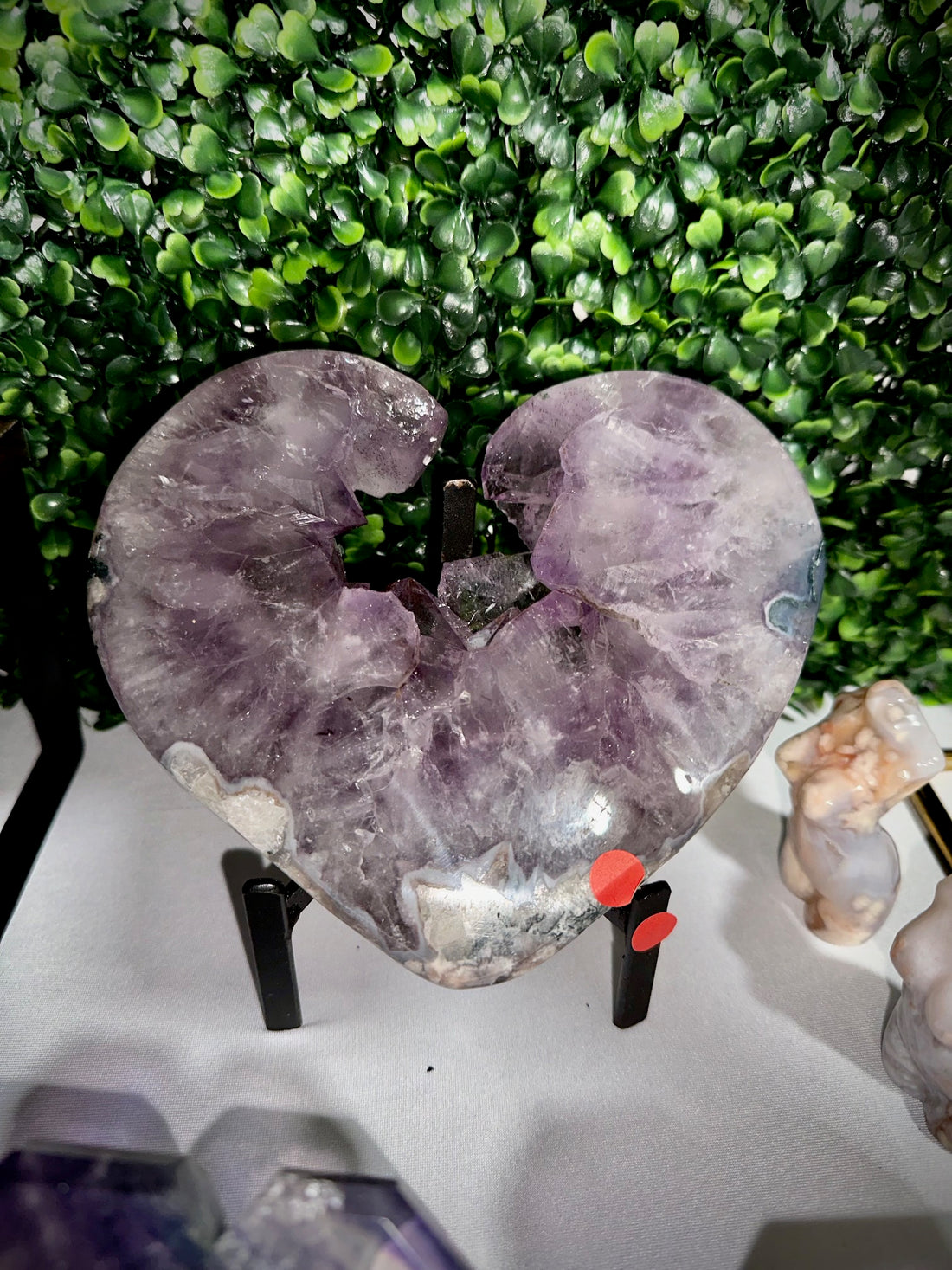 Amethyst Heart On Stand