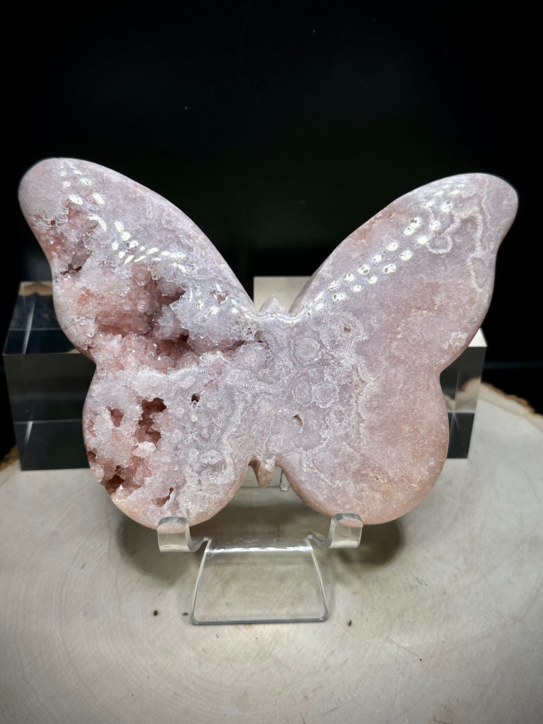 Pink Amethyst Butterfly Carvings