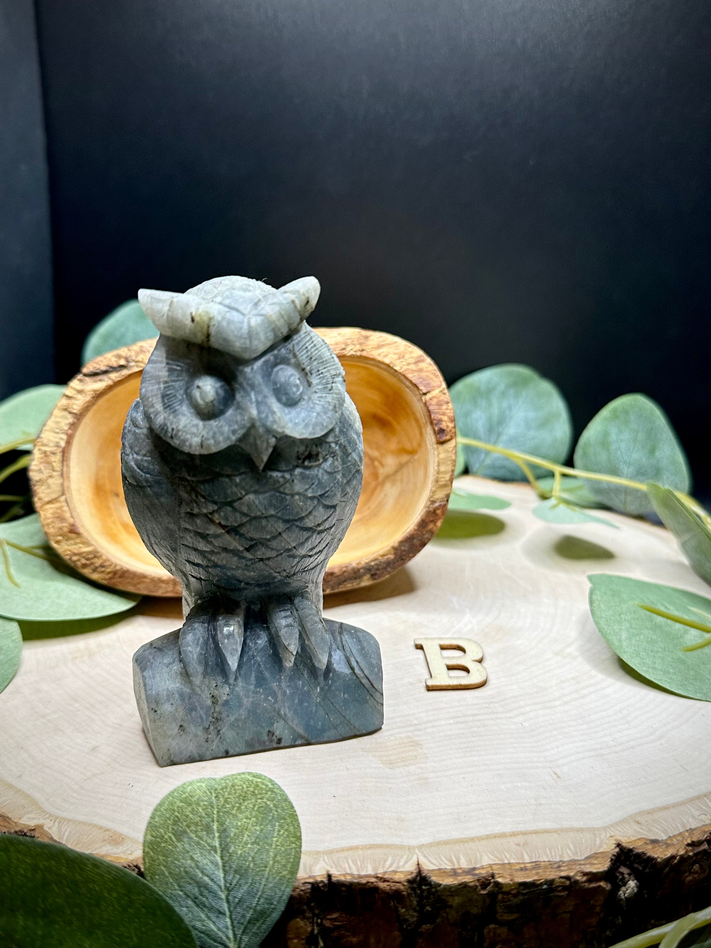 Handcarved Labradorite Owl