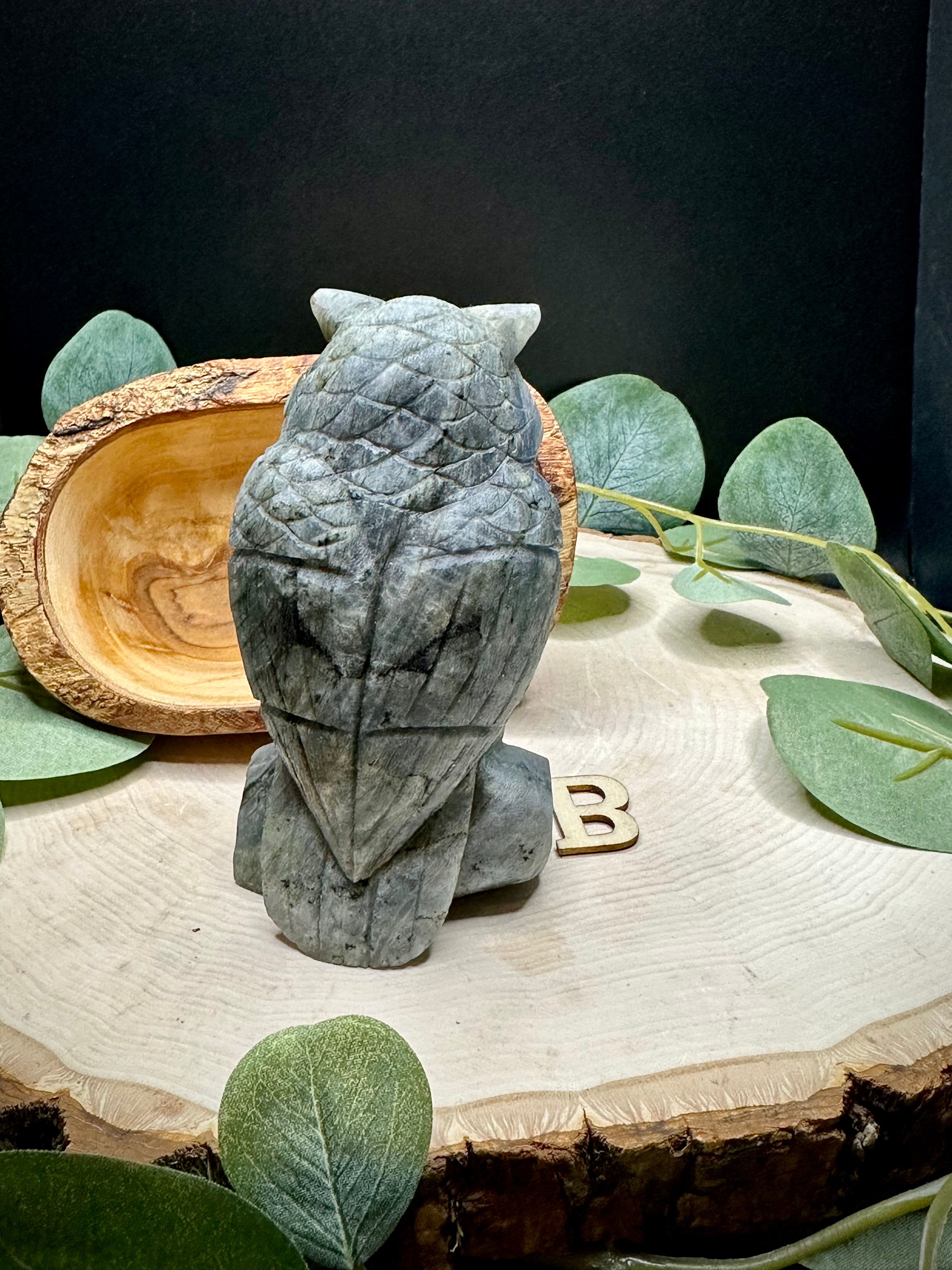 Handcarved Labradorite Owl