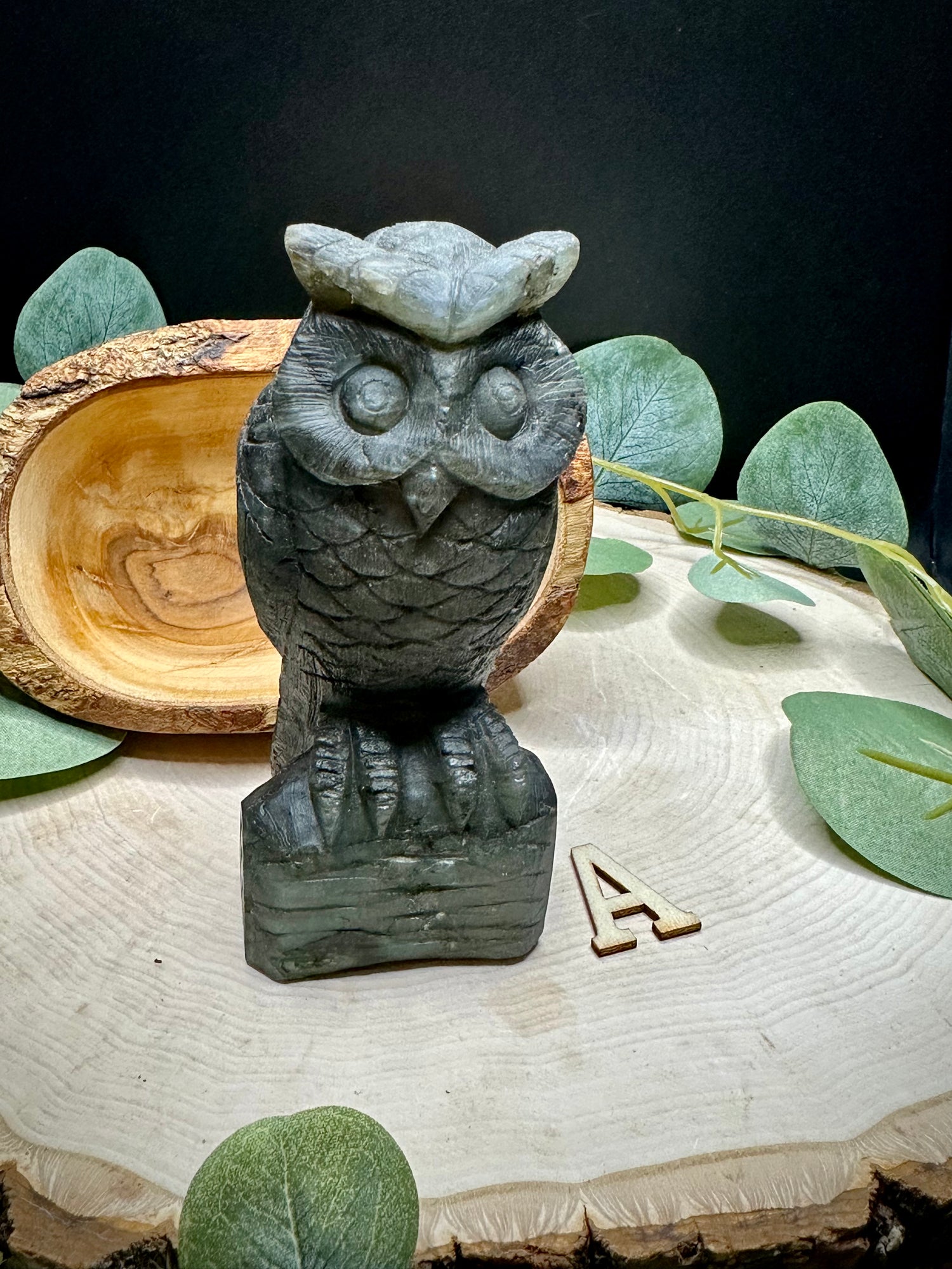 Handcarved Labradorite Owl