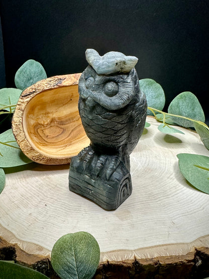 Handcarved Labradorite Owl