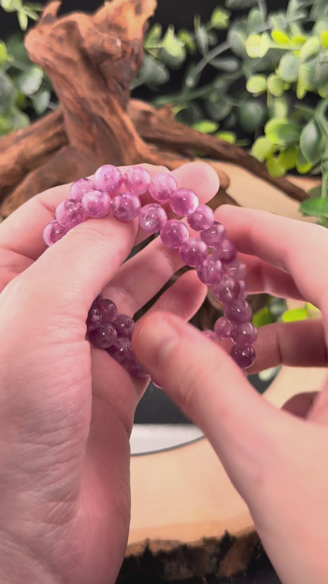 Pink Gem Lepidolite 8mm Bracelets