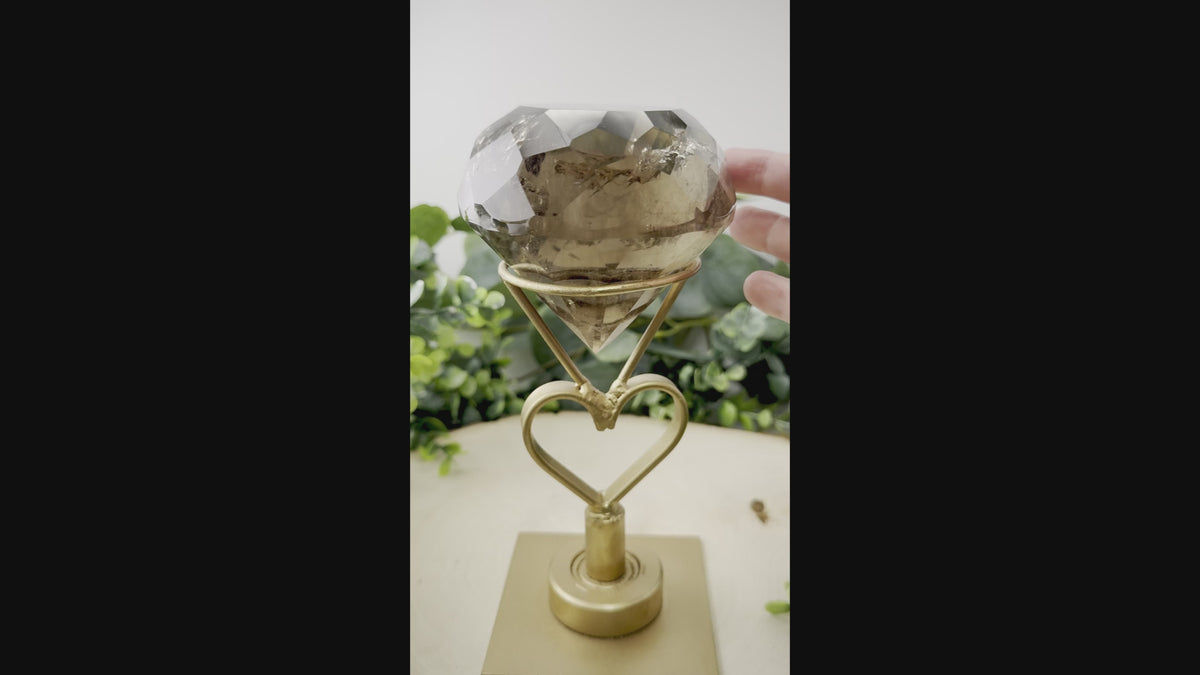 Faceted Lemurian Quartz from Brazil | Natural Crystal Display Specimen