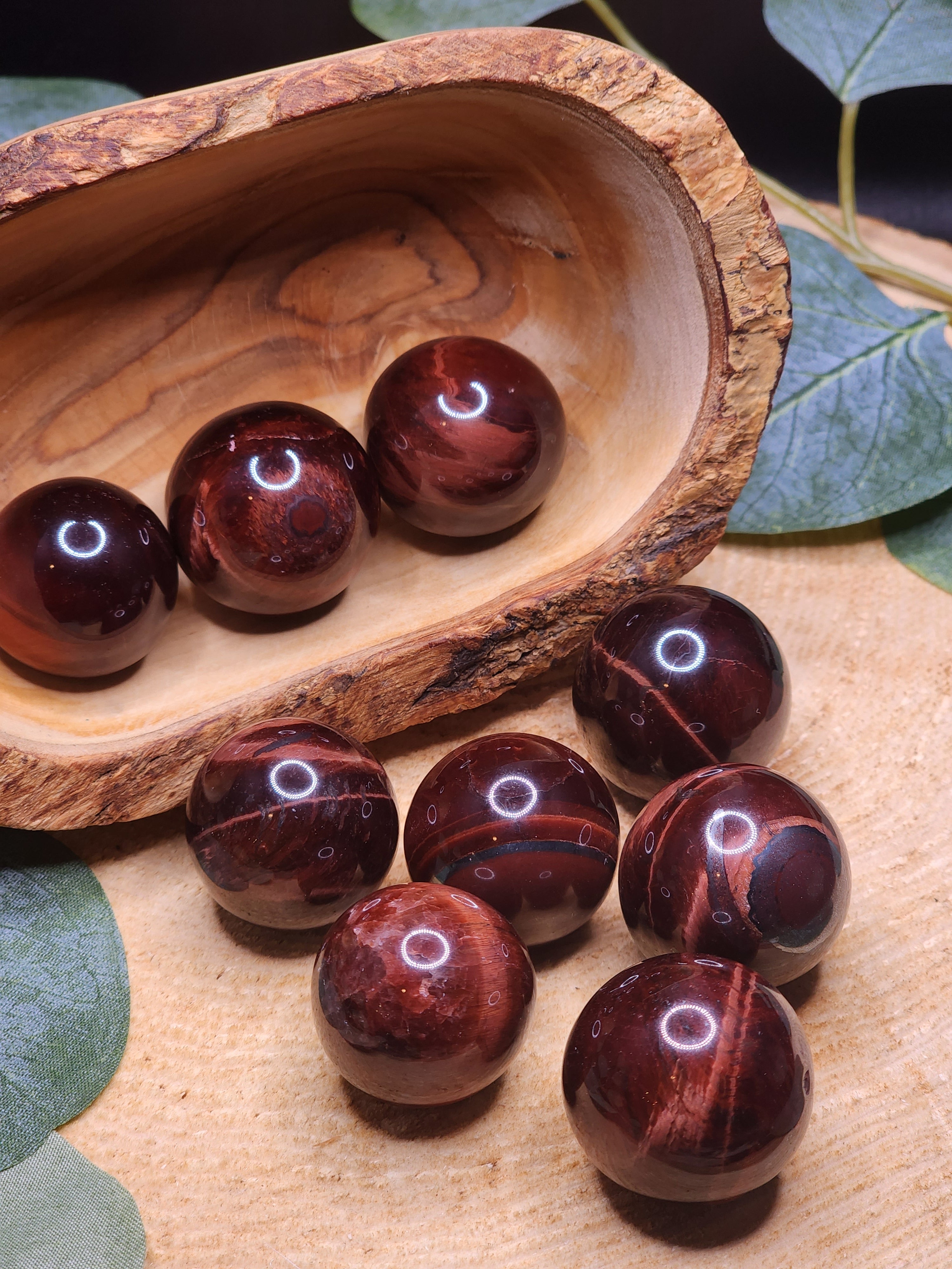 Red Tigers Eye Mini Spheres