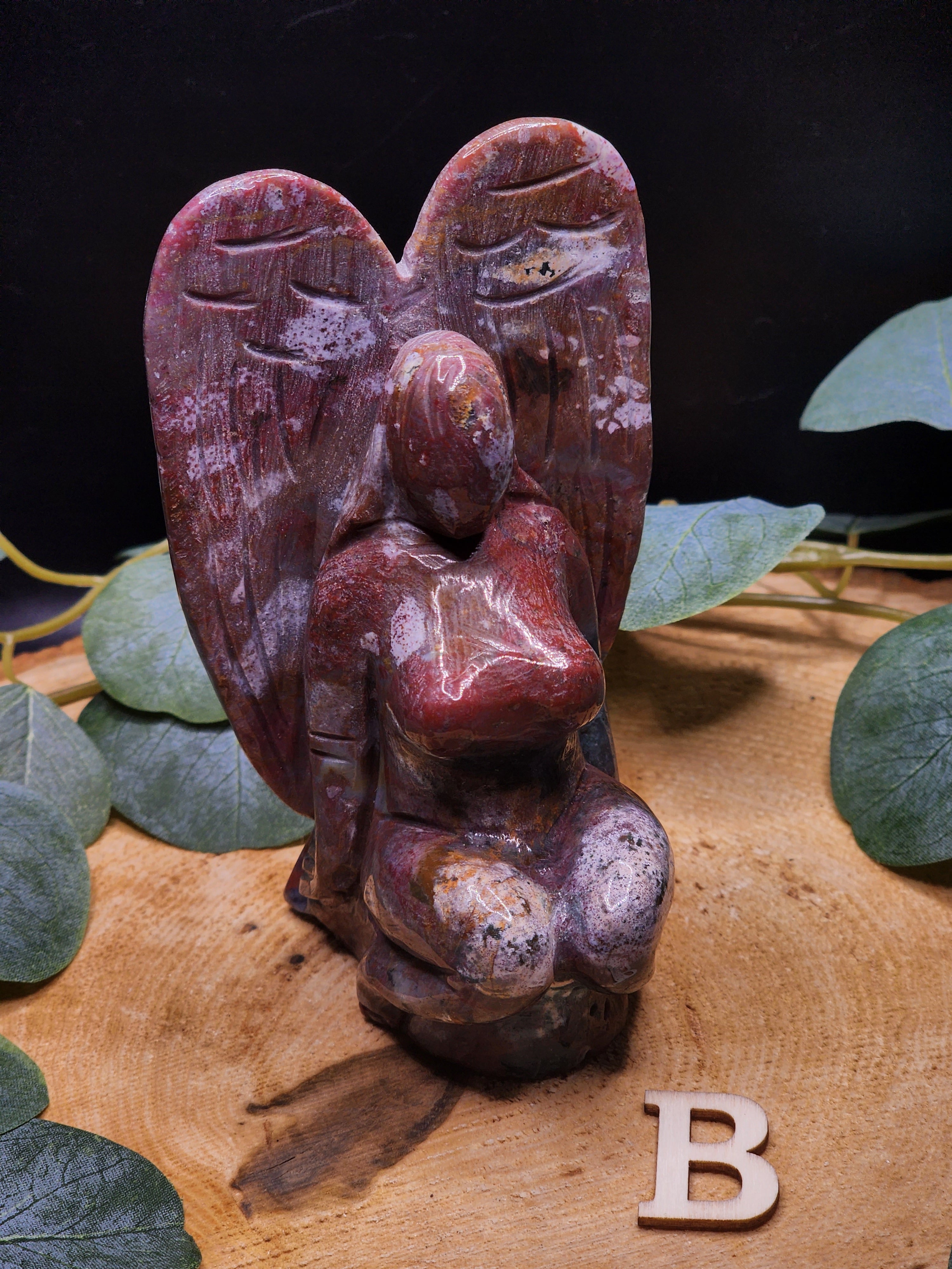 Sea Jasper Angel Carvings