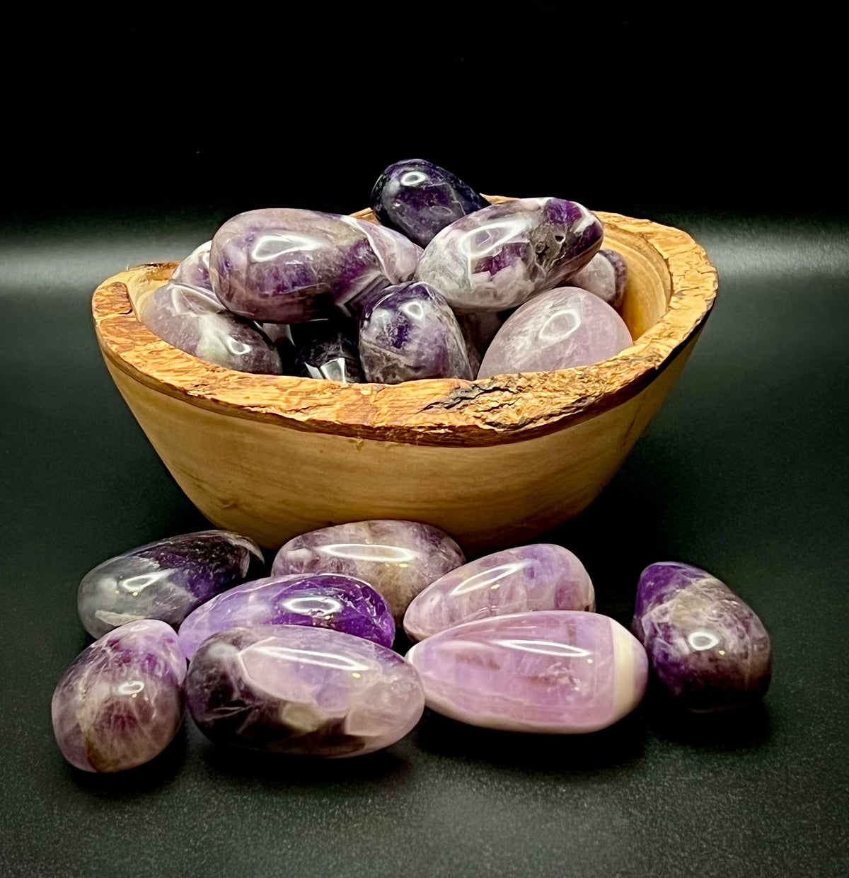Chevron/Dream Amethyst Tumble - Still Water Crystals